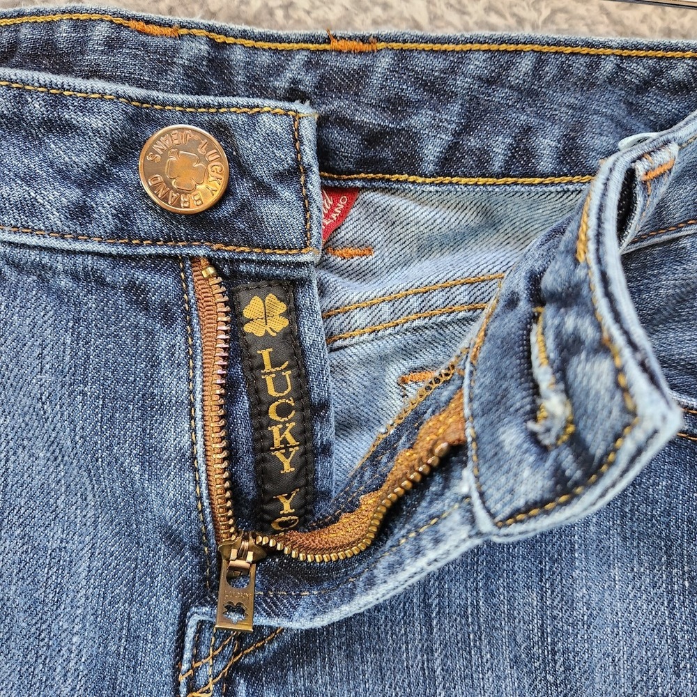 Lucky Brand Jeans Women's 12 Blue Denim Cotton Stretch Straight‎ Leg Made in USA - Picture 6 of 12